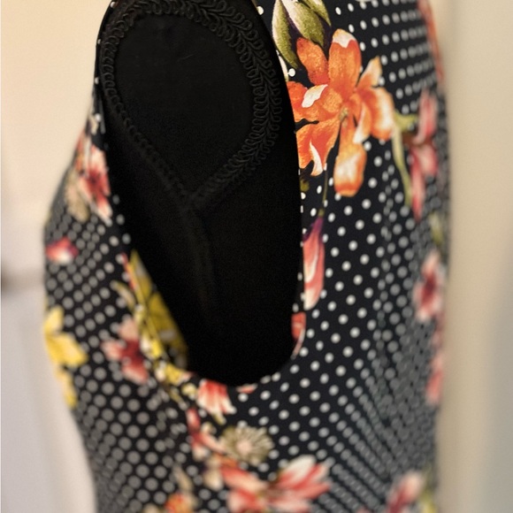 ALYX Black White Polka Dot Floral Sleeveless Work Business Professional Dress 12 - Picture 14 of 15